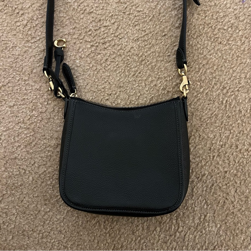 Coach Black Pebbled Leather Crossbody Bag with Gold Hardware - Picture 7 of 8